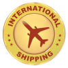 The international shipping logo on a yellow background.